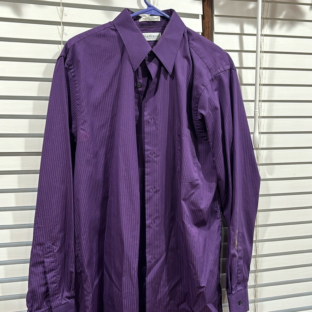 Van Heusen satin strip dress button down